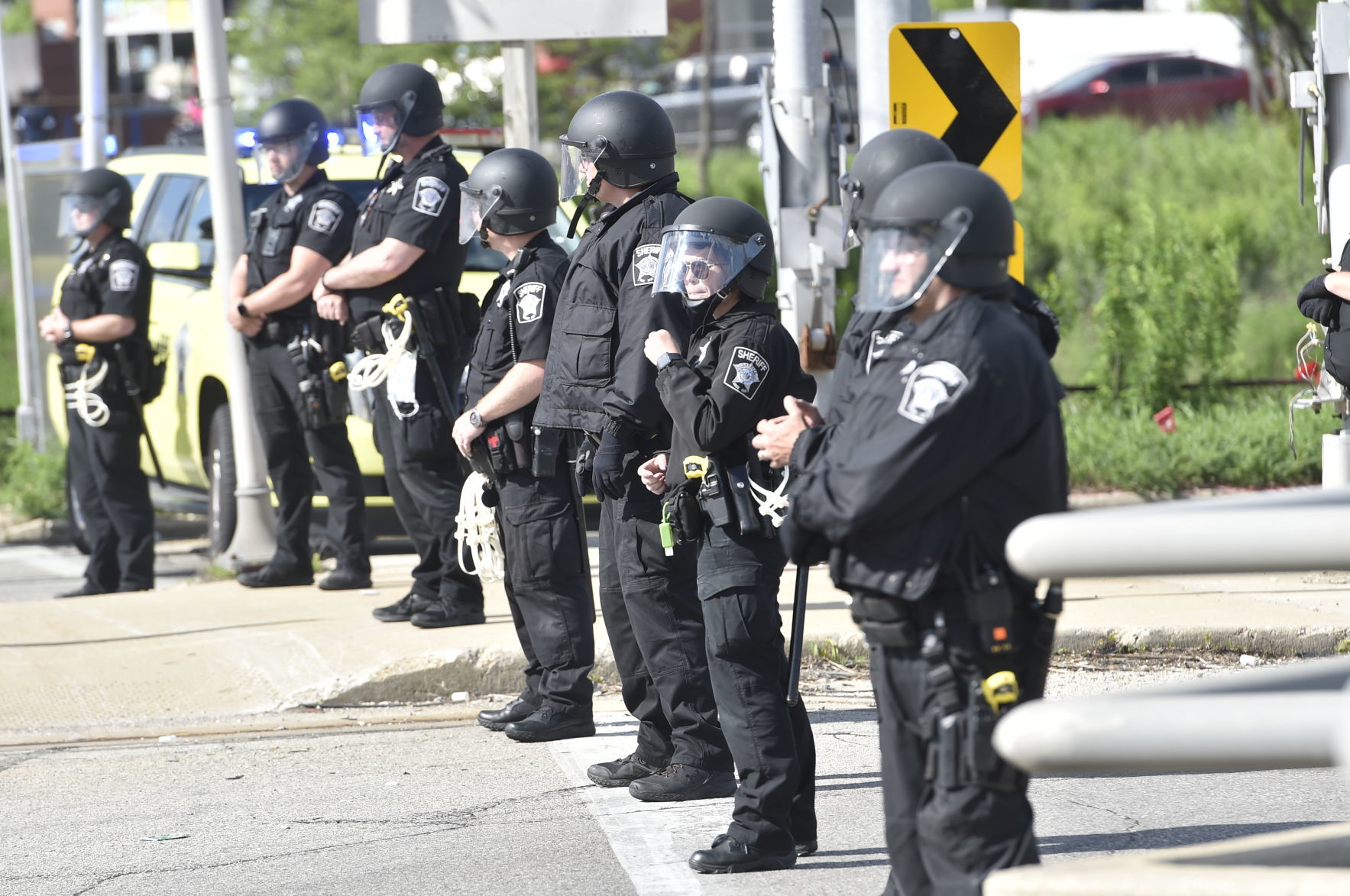 Sheriff's Department officer lined up